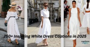 250+ Inspiring White Dress Captions in 2025